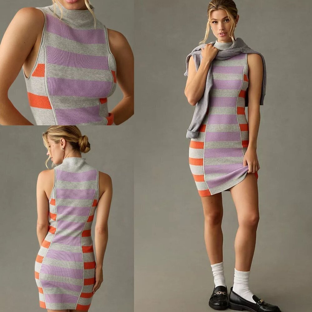NEW Daily Practice Anthropologie Sleeveless Mock-Neck Sweater Dress 26800